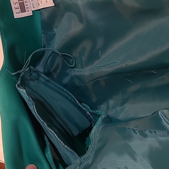 LIKE NEW VTG 80s Leslie Fay Satin Teal/White Puff Shoulder Large Bow Blazer - Picture 6 of 15